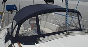 Toile de bateau de type Dodger